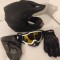 Set casca enduro+Ochelari+Manusi+Cagula marimea L(59-60cm)