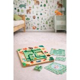 Joc Montessori din lemn , Asociaza animalele cu hrana lor, 40 carduri cu dificultate gradata