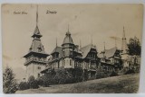 SINAIA , CASTELUL PELES , VEDERE PARTIALA . CARTE POSTALA ILUSTRATA , PERIOADA INTERBELICA