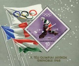 Ungaria 1968 - Jocurile Olimpice Grenoble, colita neuzata