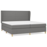 Cumpara ieftin Pat box spring cu saltea, gri inchis, 200x200 cm, textil