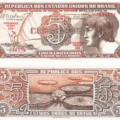 Brazilia 5 Cruzeiros 1961-62 P-166a UNC