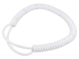 Cablu Spiralat PUR Alb 0,5m-1,75m 300V/500V 3G1mm&sup2;