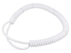 Cablu Spiralat PUR Alb 0,5m-1,75m 300V/500V 3G1mm&sup2;