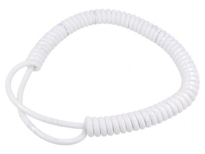 Cablu Spiralat PUR Alb 0,5m-1,75m 300V/500V 3G1mm&amp;sup2; foto