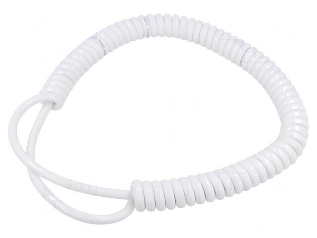Cablu Spiralat PUR Alb 0,5m-1,75m 300V/500V 3G1mm&sup2;