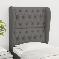 vidaXL Tăblie de pat cu aripioare gri &icirc;nchis 83x23x118/128 cm textil 3118267