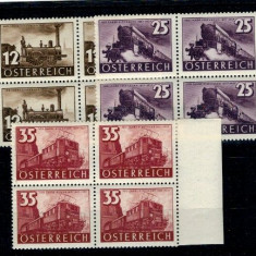 Austria 1937 - Caile ferate, serie bloc de 4 neuzata