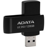 MEMORIE USB 3.2 ADATA 128 GB, protectie slide laterala, carcasa plastic, negru, &quot;UC310-128G-RBK&quot; (timbru verde 0.03 lei)