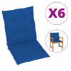 Perne scaun de grădină, 6 buc., albastru, 100 x 50 x 3 cm