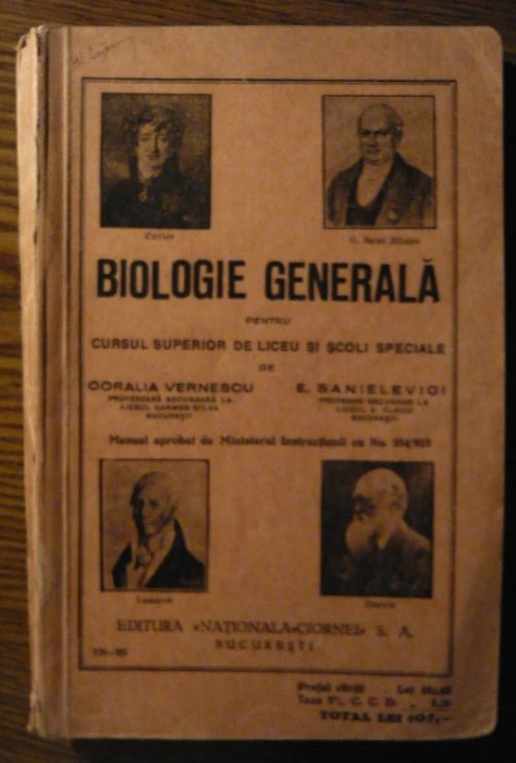 Coralia Vernescu, E. Sanielevici - Biologie generala