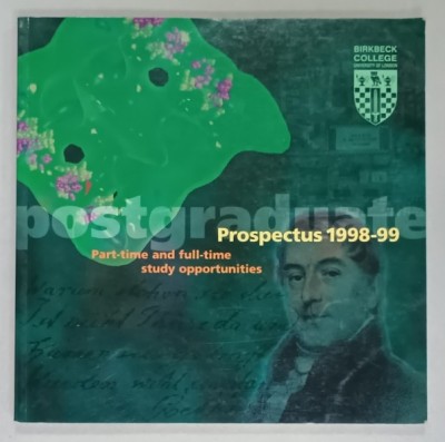 BIRKBECK COLLEGE , UNIVERSITY OF LONDON , PROSPECTUS 1998 -1999 , PART - TIME AND FULL - TIME STUDY OPPORTUNITIES , 1998 foto