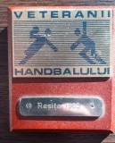 PLACHETA ROMANIA - VETERANII HANDBALULUI, - RESITA 1985, TEMATICA SPORTIVA