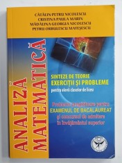 ANALIZA MATEMATICA , SINTEZE DE TEORIE , EXERCITII SI PROBLEME PENTRU ELEVII CLASELOR DE LICEU de CATALIN - PETRU NICOLESCU ...PETRU ORBULESCU MATESE
