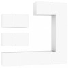 Set dulap TV, 6 piese, alb, lemn prelucrat