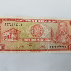 Peru 10 Soles de Oro 1976 Noua