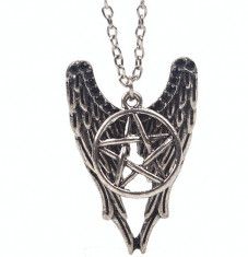 Pandantiv Medalion Lantisor Supernatural Pentagrama - Castiel foto