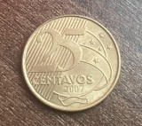 C50 - Moneda foarte veche - Brazilia - 25 centavos - 2007
