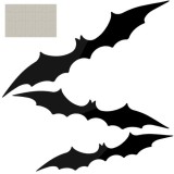 Set 3 lilieci decorativi Halloween, negri, 3 dimensiuni, Malatec