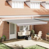 VidaXL Obraz de soare retractabil automat cu LED, gri deschis, 450x300 cm