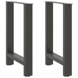 VidaXL Picioare masă de sufragerie antracit, 2 buc., 50x(72-73) cm, oțel