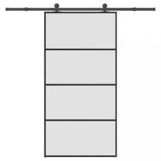 vidaXL Ușă glisantă cu set feronerie 102,5x205 cm sticlă ESG/aluminiu