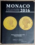 Monaco 2016 Vente aux encheres de Monnaies de Prestige