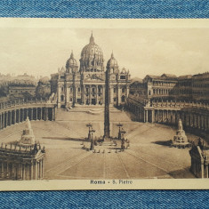 551 - Roma Vatican 1914 Piata si bazilica San Pietro / carte postala veche