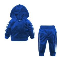 Trening albastru din catifea pentru bebelusi si copii (Marime Disponibila: 9-12