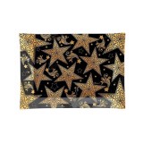Platou sticla neagra aurie Craciun II 35x25 cm