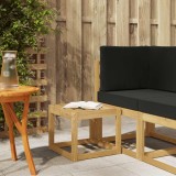 vidaXL Bancă de exterior Alb 43 x 43 x 37 cm Lemn Solid de Acacia 901661