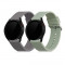 Set 2 curele pentru Samsung Galaxy Watch 4 (40mm), Kwmobile, Gri/Verde, Silicon, 57420.02