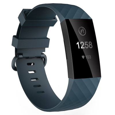 Curea Bratara Edman pentru Fitbit Charge 3 / 4, marimea S, Gri Petrol foto