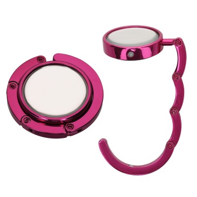 Set 2 Carlige de masa pentru genti, Kwmobile, Roz, Aluminiu, 48556.13 foto