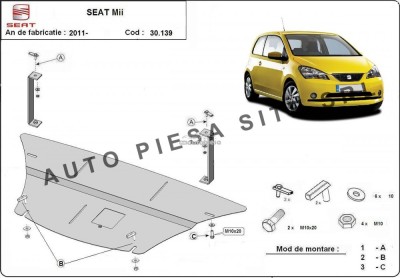 Scut metalic motor Seat Mii fabricat incepand cu 2011 APS-30,139 foto
