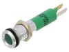 Lampă LED super plată verde 24VDC &Oslash;8mm IP40 metal