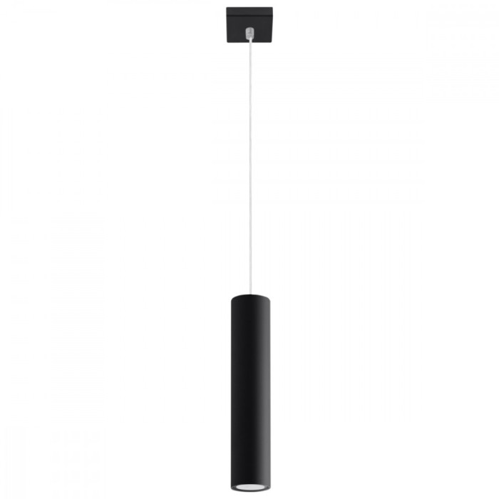 Lampă Suspendată Lagos Negru Oțel 1 Bec Tub Modern De Interior