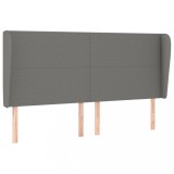 Cumpara ieftin Tablie de pat cu aripioare gri inchis 163x23x118/128 cm textil