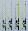 SET 4 Lansete ROBIN HAN BOLENTINO 3m + 4 Mulinete SAIMINO X4000 si 4role fir, Lansete Feeder si Piker, Baracuda