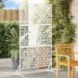 VidaXL Panou de gard floral Alb Metal Mediu Inserții decorative