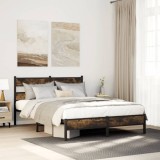 VidaXL Cadru de pat fără saltea, cu tăblie, stejar sonoma, 140x190 cm 4017200