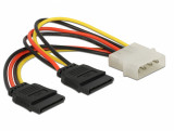 Cablu alimentare Molex la 2 x SATA T-M, Delock 60102