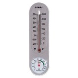 Termometru de perete cu higrometru, 22 cm, gri, CMCLASS