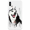 Husa silicon pentru Apple Iphone X, Husky Dog Watercolor Illustration