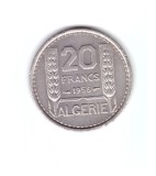 Moneda Algeria 20 francs/franci 1956, stare buna, curata