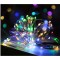 Instalatie de craciun, liniara, 20 m, baterii, 200 led-uri, multicolor, 2 jocuri de lumini, fir cupru, interior/exterior, flippy