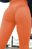 Colanti Sport Dama Talie Inalta Butt-Lifting Portocalii, Texturati, Yoga Push-Up