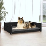 Cumpara ieftin Pat pentru c&acirc;ini, negru, 95,5x65,5x28 cm, lemn masiv de pin