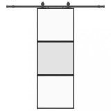 Cumpara ieftin Usa glisanta cu set feronerie neagra 76x205cm sticla securizata