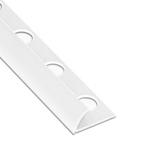 Profil PVC margine gresie si faianta, uni, 00065bl, alb, 6.5 mm, 2.6 m foto